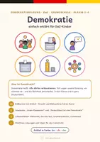 Vorschau - Arbeitsblätter - Demokratiebildung DaZ Grundschule: 18 Bildkarten & Texte - Deckblatt
