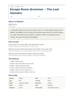 Vista previa - Juegos / Gamificación - Grammar: The Lost Hamster – Escape room de inglés 1º ESO - página 1