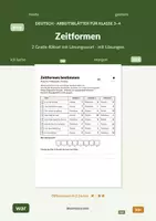 Vorschau - Arbeitsblätter - Zeitformen bestimmen – 2 Gratis-Rätsel mit Lösungswort Kl. 3–4 - Deckblatt