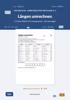 Vorschau - Arbeitsblätter - Längen umrechnen – 2 Gratis-Rätsel mit Lösungswort Kl. 3–4 - Deckblatt