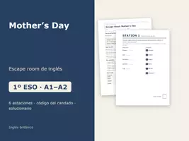 Vista previa - Juegos / Gamificación - Mother’s Day – Escape room de inglés 1º ESO - Portada