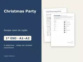 Vista previa - Juegos / Gamificación - Christmas Party – Escape room de inglés 1º ESO - Portada