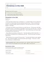 Vista previa - Hojas de trabajo - Christmas in the USA – Lectura cultural de inglés 2º ESO - página 1