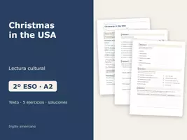 Vista previa - Hojas de trabajo - Christmas in the USA – Lectura cultural de inglés 2º ESO - Portada