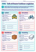 Vorschau - Arbeitsblätter - Tarife mit linearen Funktionen vergleichen | Mathematik Klasse 8 Gymnasium | 10 Arbeitsblätter mit Lösungen als PDF - Seite 2