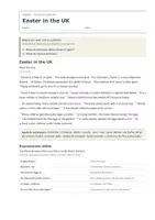 Vista previa - Hojas de trabajo - Easter in the UK – Lectura cultural de inglés 1º ESO - página 1