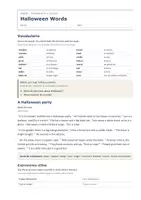 Vista previa - Hojas de trabajo - Halloween Words – Lectura cultural de inglés 1º ESO - página 1