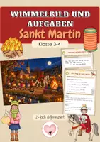 Vorschau - Arbeitsblätter - Wimmelbild und Aufgaben - Sankt Martin (Klasse 3-4) | Sale - Deckblatt
