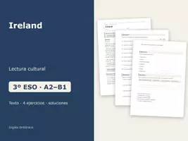 Vista previa - Hojas de trabajo - Ireland – Lectura cultural de inglés 3º ESO - Portada