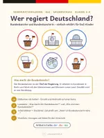 Vorschau - Arbeitsblätter - Bundeskanzler DaZ Grundschule: 16 Bildkarten - Deckblatt