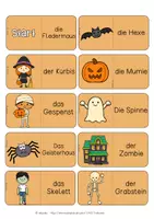 Vorschau - Spiele - Domino | Halloween | ab Klasse 1 | auch in Silbenschrift - Seite 1