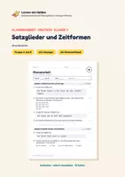 Vorschau - Arbeitsblätter - Klassenarbeit Deutsch Klasse 4: Satzglieder und Zeitformen (Gruppe A/B) - Deckblatt