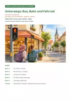 Náhled - Unterwegs: Bus, Bahn und Fahrrad – němčina A1, A2, B1 | cesta do školy, autobus, vlak, kolo | dvojjazyčná zadání | 2. stupeň ZŠ a SŠ - boční 1