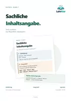 Vorschau - Fördermaterial/Inklusion - Innhaltsangabe – Lernzettel / Das Wichtigste im Überblick - Deckblatt