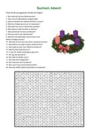 Vorschau - Arbeitsblätter - Advent | Suchsel mit Fragen | Rätsel | Unterrichtsmaterial | Klasse 5-8 | mit Lösungen - Seite 1