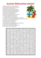 Vorschau - Arbeitsblätter - Weihnachten weltweit | Suchsel mit Fragen | Rätsel | Unterrichtsmaterial | Klasse 5-8 | mit Lösungen - Seite 1