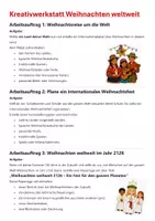Vorschau - Arbeitsblätter - Weihnachten weltweit | 3 kreative Aufgaben | Unterrichtsmaterial | Klasse 5-8 - Seite 1