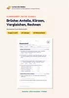 Vorschau - Arbeitsblätter - Klassenarbeit Mathe Klasse 6: Bruchrechnung – Anteile, Kürzen, Vergleichen, Rechnen (Gruppe A/B) - Deckblatt
