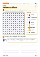 Vorschau - Arbeitsblätter - Halloween Suchsel | Wörter, Wortarten, Bräuche | 3 Stufen | LRS | Klasse 5–6 - Seite 1