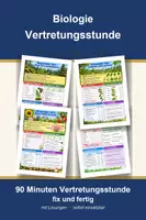 Vorschau - Arbeitsblätter - Pflanzen, Fotosynthese - Biologie Klasse 5-7, Vertretungsstunde + Übersicht - Deckblatt