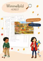 Vorschau - Arbeitsblätter - Wimmelbild Herbst | Leseverständnis | differenziert - Deckblatt