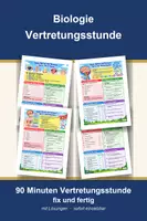Vorschau - Arbeitsblätter - Sinne, Nerven Hormone - Biologie Klasse 7-9, Vertretungsstunde + Übungen - Deckblatt