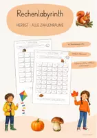 Vorschau - Arbeitsblätter - Rechenlabyrinth Herbst | ZR 20 bis 1 Million und Einmaleins - Deckblatt