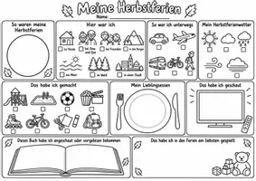 Vorschau - Arbeitsblätter - Meine Herbstferien – Kreatives Arbeitsblatt zum Rückblick - Seite 2