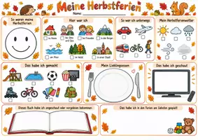 Vorschau - Arbeitsblätter - Meine Herbstferien – Kreatives Arbeitsblatt zum Rückblick - Seite 3