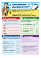 Vorschau - Arbeitsblätter - Bericht schreiben, W-Fragen - Deutsch Klasse 5-7, Vertretungsstunde - Seite 1