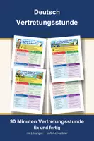 Vorschau - Arbeitsblätter - Bericht schreiben, W-Fragen - Deutsch Klasse 5-7, Vertretungsstunde - Deckblatt