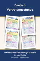Vorschau - Arbeitsblätter - Briefe schreiben, E-Mail Form - Deutsch Klasse 5-8, Vertretungsstunde - Deckblatt