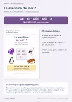 Vista previa - Hojas de trabajo - Aprender a leer 7: GE GI GÜE GÜI y X - página 1