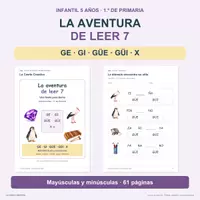 Vista previa - Hojas de trabajo - Aprender a leer 7: GE GI GÜE GÜI y X - Portada