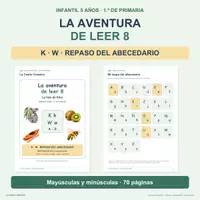 Vista previa - Hojas de trabajo - Aprender a leer 8: K W y abecedario - Portada