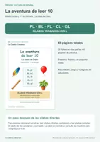 Vista previa - Hojas de trabajo - Aprender a leer 10: PL BL FL CL GL - página 1