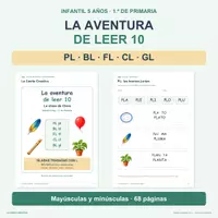 Vista previa - Hojas de trabajo - Aprender a leer 10: PL BL FL CL GL - Portada