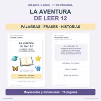 Vista previa - Hojas de trabajo - Aprender a leer 12: palabras, frases e historias - Portada