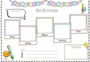 Vorschau - Arbeitsblätter - Mein Wochenplan - Kopiervorlage - Deckblatt