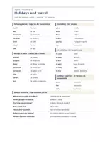 Vista previa - Hojas de trabajo - Holidays and travel – Vocabulario de inglés 1º ESO - página 1