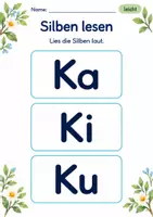Vorschau - Arbeitsblätter - Silben lesen Klasse 1 – Tierfreunde | Deutsch Klasse 1 | 10 Arbeitsblätter als PDF - Seite 2