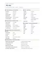 Vista previa - Hojas de trabajo - My day – Vocabulario de inglés 1º ESO - página 1