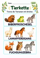 Vorschau - Arbeitsblätter - Wörter trennen Klasse 1 – Tierfreunde | Deutsch Klasse 1 | 10 Arbeitsblätter als PDF - Seite 3