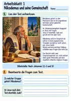 Vorschau - Arbeitsblätter - Jesus begegnet Nikodemus | Religion Klasse 4 Arbeitsblätter | Evangelische Religionslehre | 10 Arbeitsblätter als PDF - Seite 1