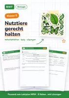 Vorschau - Arbeitsblätter - Nutztiere gerecht halten (Klasse 5) - Deckblatt