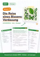 Vorschau - Arbeitsblätter - Die Reise eines Bissens: Verdauung Klasse 5 - Deckblatt