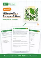 Vorschau - Arbeitsblätter - Nährstoffe – Escape-Rätsel (Klasse 5) - Deckblatt
