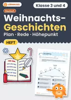 Vorschau - Arbeitsblätter - Erlebniserzählung Weihnachtsgeschichte – Übungsheft Deutsch | Klasse 3 und 4 | Lösungen - Deckblatt