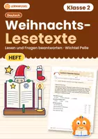 Vorschau - Arbeitsblätter - Weihnachts-Lesetexte Klasse 2 – Übungsheft Lesen und Fragen beantworten - Deckblatt