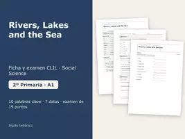 Vista previa - Hojas de trabajo - Rivers, Lakes and the Sea – Ficha CLIL de Social Science 2º Primaria - Portada